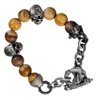 Bracelet with stones and skulls